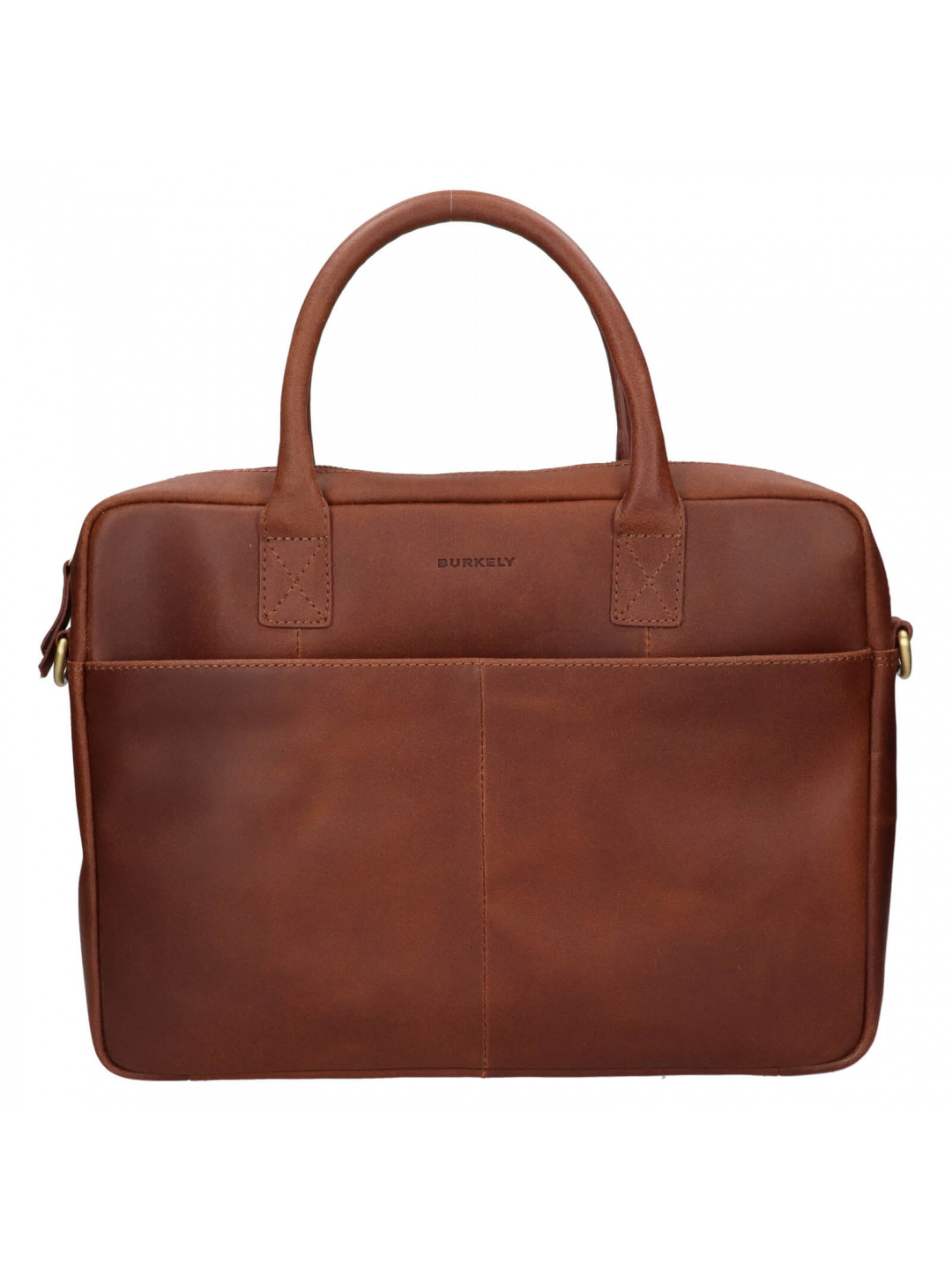 Kožená taška na notebook Burkely Jacko – koňak